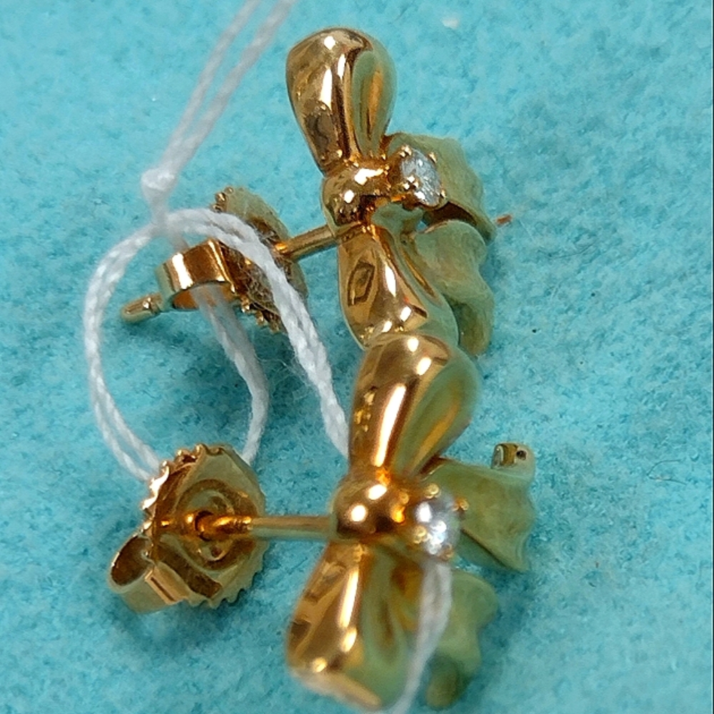 18K Tiffany & Co. Diamond Bow Earrings Gorgeous 🎁 🛍️ - Picture 8 of 10